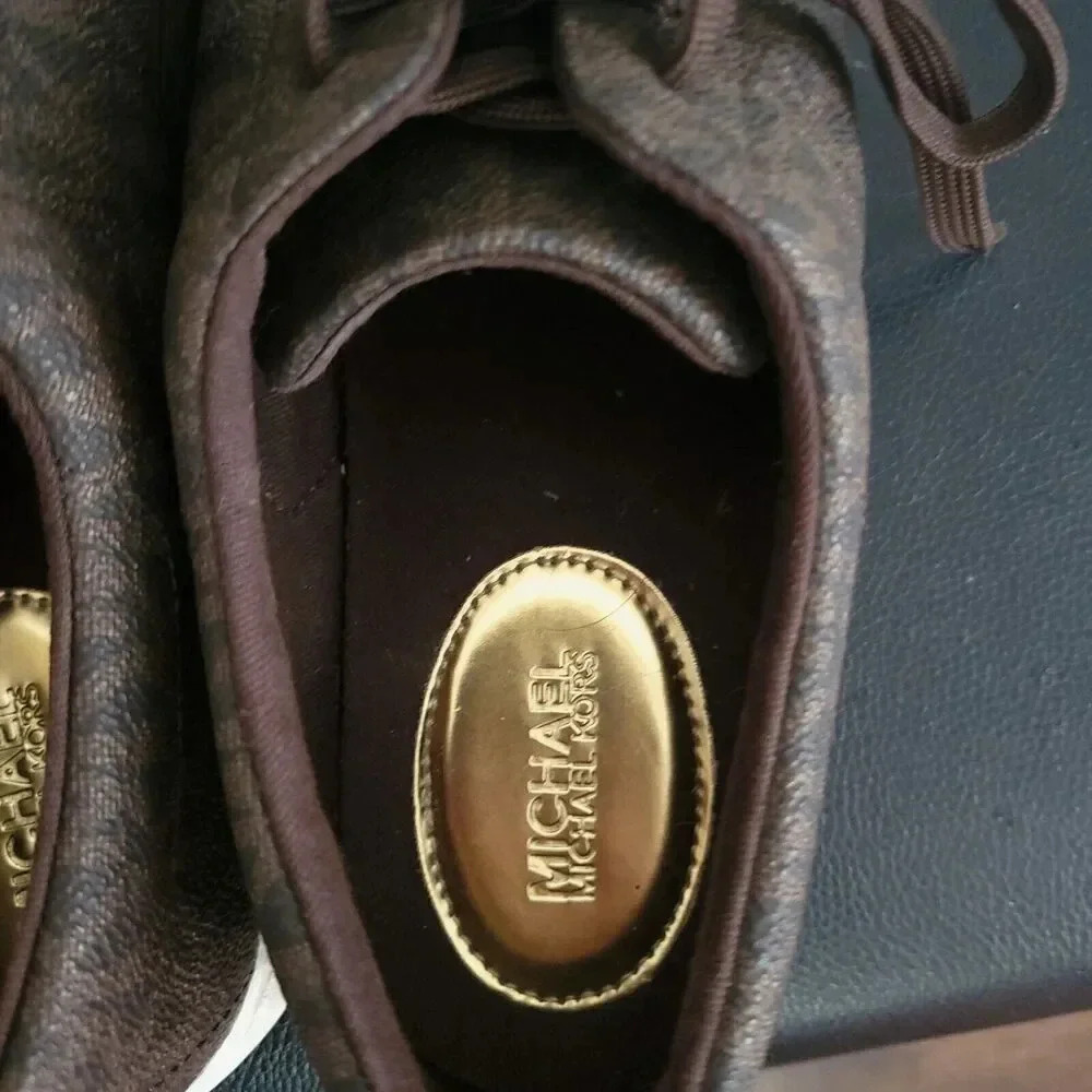 Michael Kors Keaton Lace-Up Brown Sneakers Shoe Size 7.5 - Picture 7 of 10